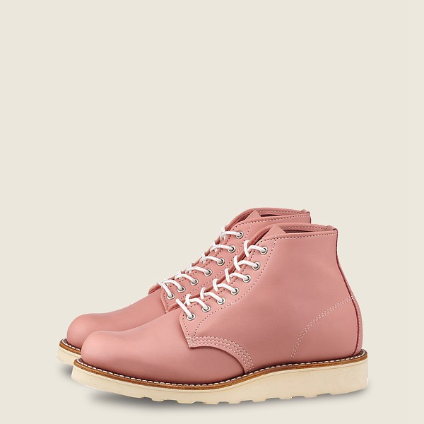 Red Wing Heritage Boots Pink - Red Wing Womens 6-inch Round Toe - Short Boundary Leather - RXWDA-617